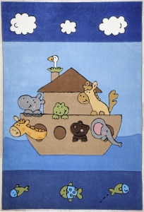 Dětské koberce Theko Zvířátka Noe modrá - 100x160
