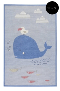 Oboustranný dětský koberec Esprit Velryba modrý - 70x140