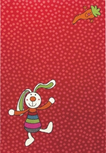 Dětský koberec Duhový králíček červená - 120x170