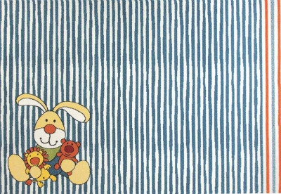 Dětské koberce Zajíček proužek modrá - 80x150