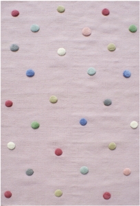 Dětský vlněný koberec Colordots růžový - 120x180