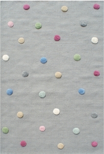 Dětský vlněný koberec Colordots šedý - 100x160