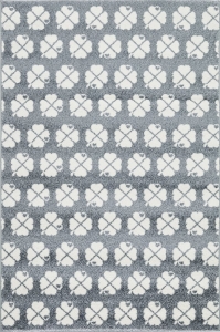 Dětský koberec Livone CLOVER LEAF čtyřlístek šedo stříbrný - 120x180