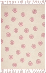 Dětský vlněný koberec Ring natur růžová - 160x230