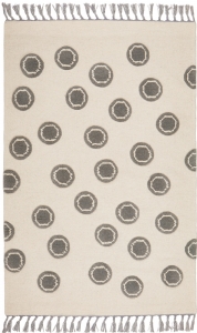 Dětský vlněný koberec Ring natur šedá - 120x180