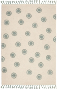 Dětský vlněný koberec Ring natur zelená - 160x230