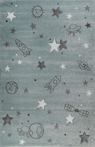 Dětský koberec Esprit Yoda - rakety a vesmír šedo stříbrná - 120x170