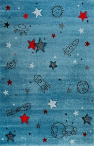 Dětský koberec Esprit Yoda - rakety a vesmír modrá - 200x290