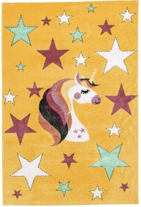 Dětský koberec Unicorn - Jednorožec žlutý - 160x230