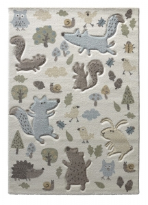 Dětský koberec Sigikid Les a zvířátka bílá - 80x150