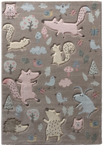 Dětský koberec Sigikid Les a zvířátka hnědo šedá - 120x170