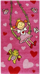 Dětský koberec Sigikid Růžová princezna a srdíčka - 80x150