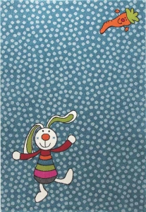 Dětský koberec Duhový králíček modrá - 120x170