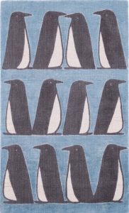 Vlněný koberec Scion Pedro marine - tučňáci - 120x180