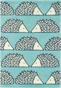 Dětský koberec Ježeček modrá vlna - 140x200