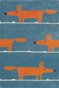 Dětský koberec Liška denim vlna - 120x180