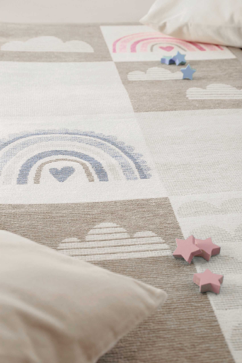 Oboustraný dětský koberec Esprit Duha růžová