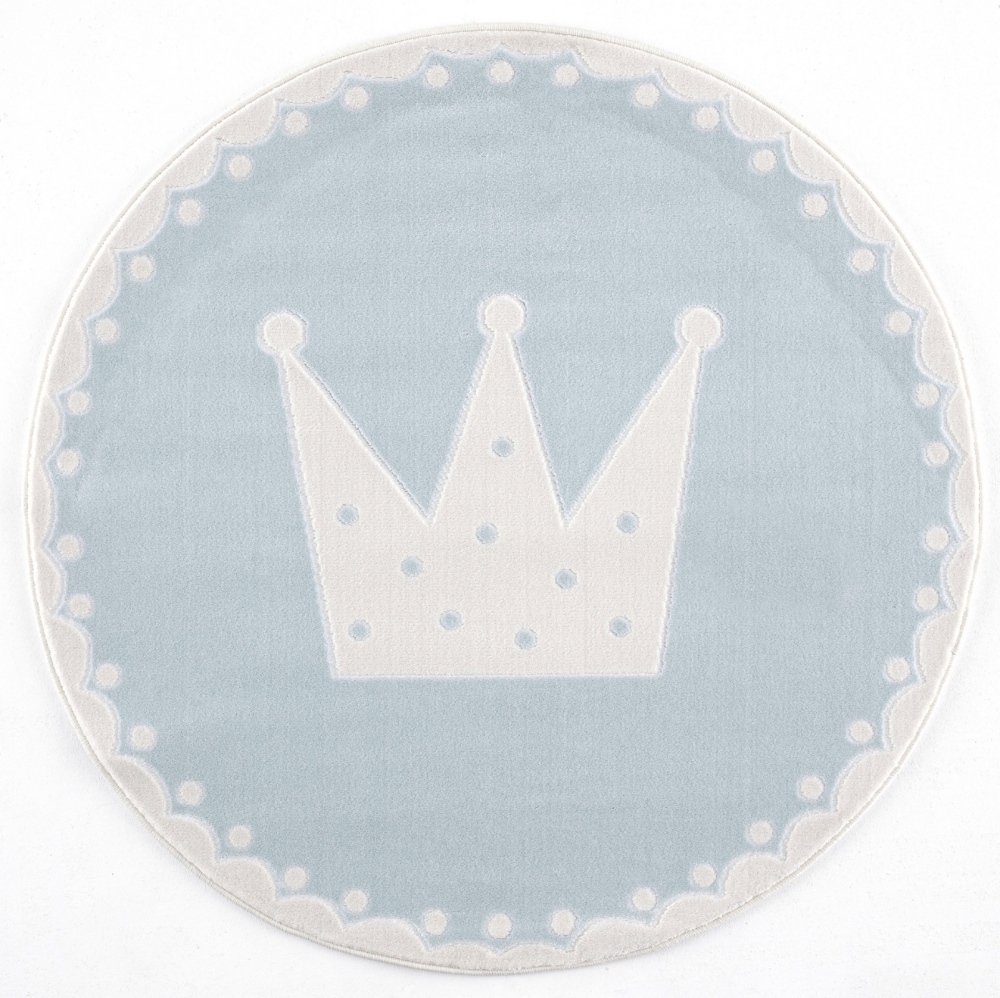 Dětský koberec kruh Koruna modrá