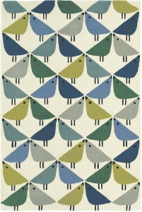 Vlněný koberec Scion - Brink and Campman - Ptáčci modrá