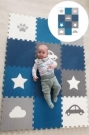 Pěnový dětský koberec - tlapka, mrak, auto, hvězda 1605